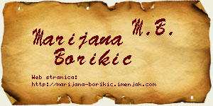 Marijana Borikić vizit kartica